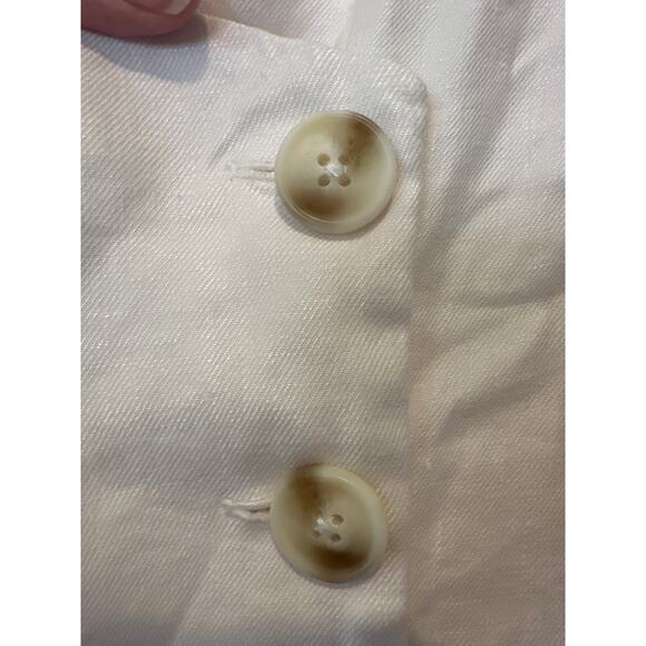 Anthropologie NWT Linen Square Neck Button Wrap Midi Dress Ivory XL - Picture 8 of 10